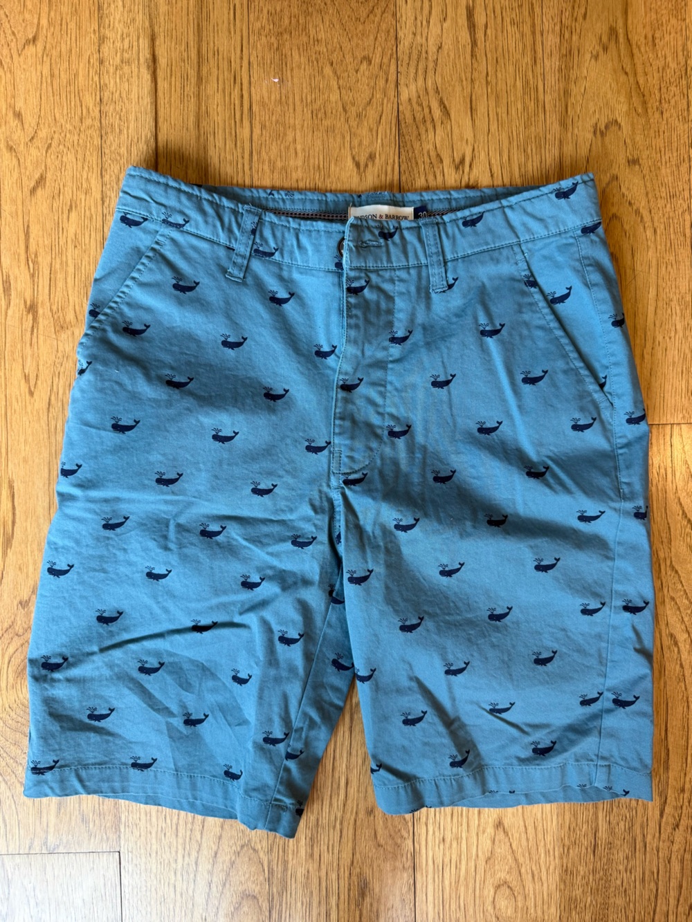 Hudson & Barrow Blue Whale Print Mens Shorts